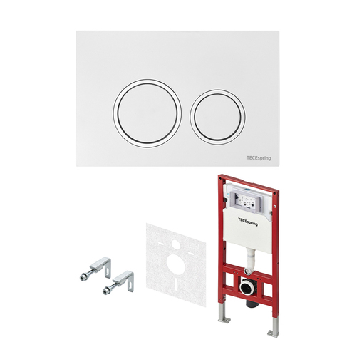 TECE S955103 Комплект TECEspring, панель смыва с круглыми кнопками, белый глянцевый