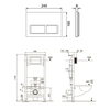 TECE S401203 TECEspring комплект 4 в 1 Застенный модуль,панель смыва с прямоугольными кнопками, белый глянцевый/ободок хром