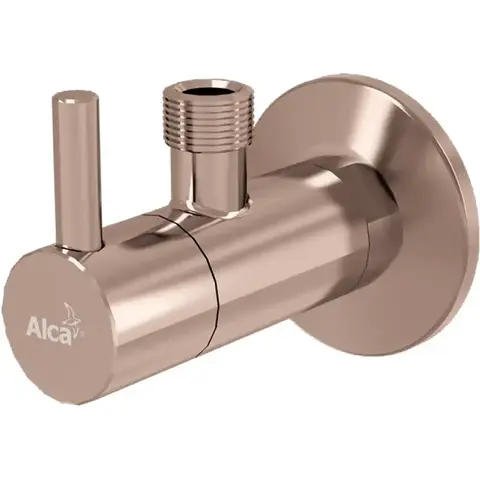 Alcaplast ARV001-RG-P Угловой вентиль с фильтром 1/2" 3/8", круглый, RED GOLD-глянец