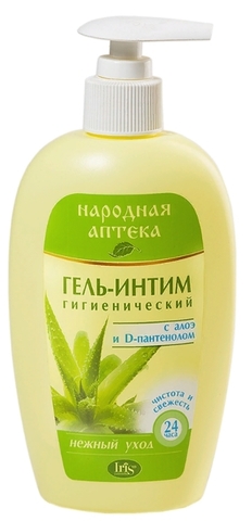 Народная аптека Гель-интим с алоэ и D-пантенолом с дозатором 250 мл. Iris