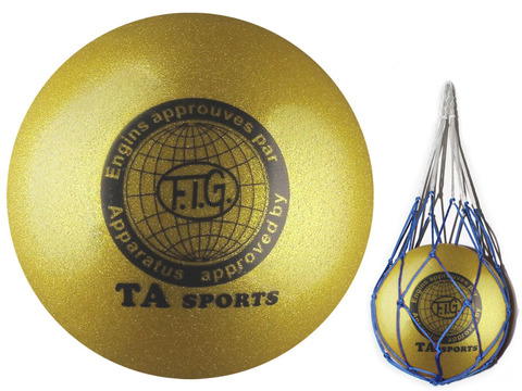 Мяч для художественной гимнастики. Диаметр 19 см. Цвет жёлтый имитация 