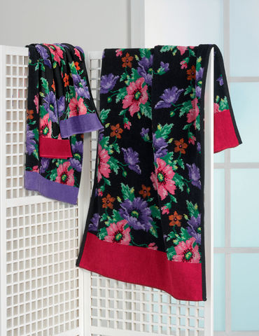 Плед 150x250 Feiler Mohn schwarz 120 красный