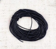 Шнур экокожа круглый для подвески, d 3 мм, чёрный