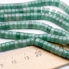 Авантюрин бусины (кварц с фукситом), рондель, размер около 6*3,3 мм, цена за отрезок 9-9,5 см (1/4 нити)