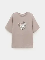 фуфайка  для девочки  КР 302809/кофейный меланж к575