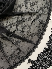 Сетка эластичная черная цветы