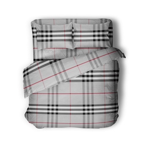 Комплект постельного белья 1,5сп SQUARE BURBERRY GREY, 100% хлопок