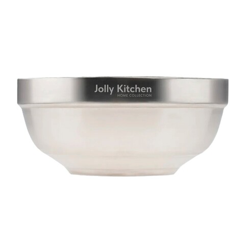 Миска Jolly Kitchen, нержавеющая сталь, двойные стенки, глубокая, 19.5 см