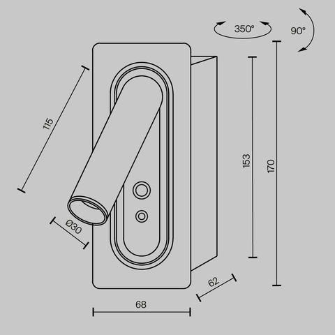 Настенный светодиодный светильник Maytoni Axiom MOD495WL-L3B3K