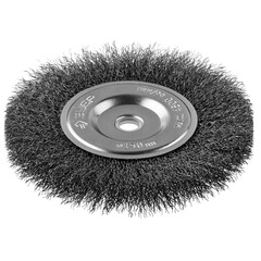 ЗУБР 150 х 12.7 мм, витая, стальная проволока 0.3 мм, дисковая щетка-крацовка для точильно-шлифовального станка, Профессионал (35185-150)