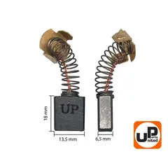 Щетка графитовая UNITED PARTS для MAKITA СВ-155 (аналог 181048-2) 6,5х13,5х18 мм АВТОСТОП (90-0693)