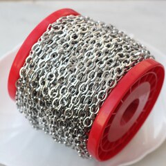 Цепочка 9,5*8 мм, родий, 50 см, А046