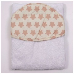 Полотенце-уголок топотушки М5-3 махра 100*75 см звезда бежевый