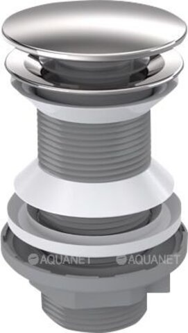 Aquanet 342070 Донный клапан click/clack 5/4'' пластик/ нерж.сталь глянец, Aquanet (342070)