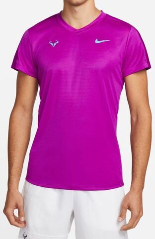 Теннисная футболка мужская Nike Court Dri-Fit Challenger Top SS Rafa - red plum/washed teal