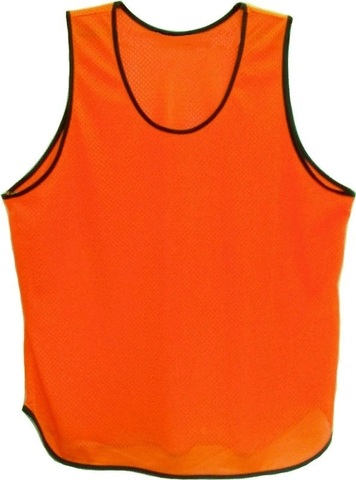 Манишка футбольная, ткань аналог Adidas сетка ярко оранжевая