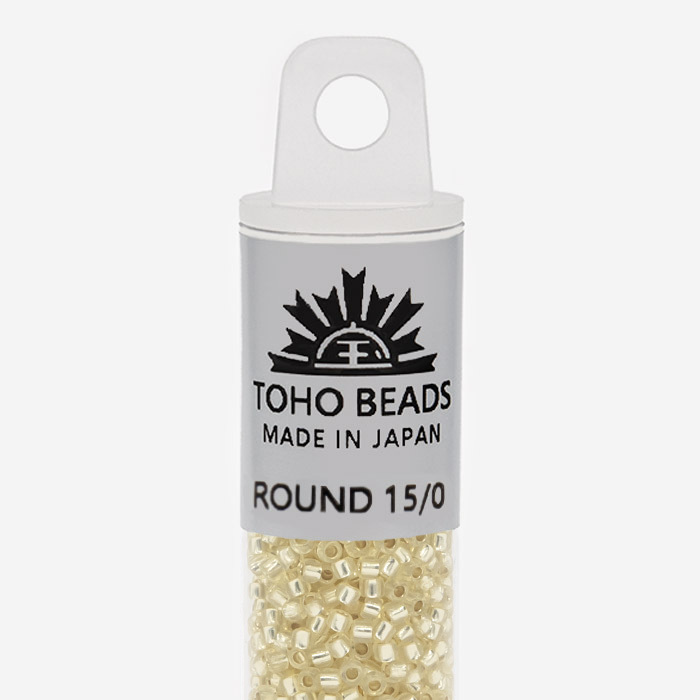 Японский бисер TOHO Round 15/0 (№PF2109), с внутренним серебрением, полупрозрачный глянцевый