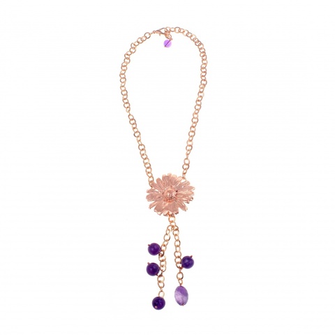 Колье в виде цветка Ester Bijoux Маргаритки CL1024-RG/V BR