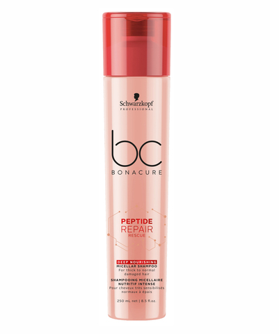 Интенсивный питательный мицеллярный шампунь Bonacure Peptide Repair Rescue BC, Schwarzkopf, 250 мл