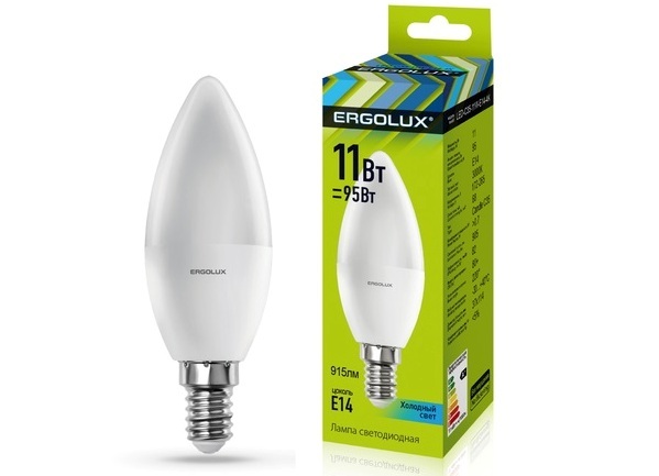 Лампа Ergolux LED-C35-11W-E14-6K (дневной свет)