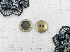 Пуговицы, d 1,8 см, 2 прокола, тёмное золото