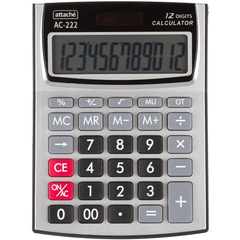 Калькулятор настольный КОМПАКТНЫЙ Attache AC-222,12р,дв.пит,144x107cереб