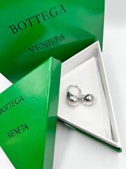 18127 - Кольцо DROP две капли разъемное с стиле BOTTEGA цвет серебро