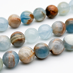 Кальцит бусины, диаметр около 10-10,1 мм, цена за 9 шт (1/4 нити)