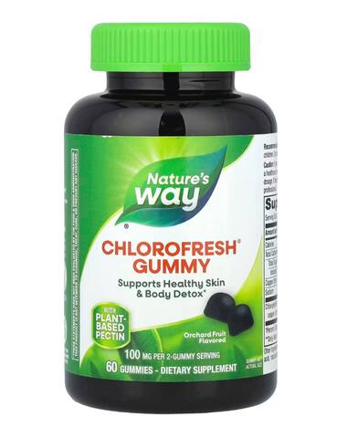 Nature's Way Chlorofresh®, жевательные мармеладки, фруктовый сад, 100 мг, 60 жевательных мармеладок (50 мг в каждой жевательной мармеладке)