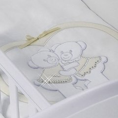 Набор в люльку для двойни "BABY BEDDINGS CULLA GEMELLI DOPPIO NIDO ENCHANT  (одеяло+борт) (IVORY/слоновая кость)