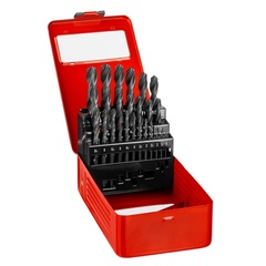 ЗУБР 25 шт, (1-13 мм), сталь Р4М2, класс В, мет.бокс, набор сверл по металлу (29605-H25)