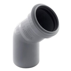 Отвод ПП (полипропилен) для канализации 45гр. Дн 50 с уплотнительным кольцом, Ростурпласт