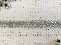 Тесьма плетеная Шанель люрекс, ш. 12 мм, серебро