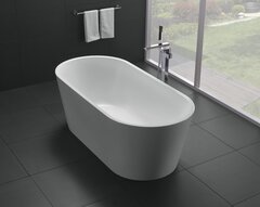 BelBagno BB71-1600 Отдельностоящая, овальная акриловая ванна в комплекте со сливом-переливом цвета хром 1600x750x600 фото