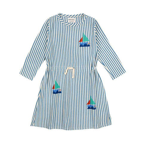 Платье Bobo Choses Blue Stripes Long Sleeves