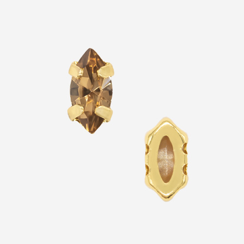 Кристалл Маркиз (Marquise Fancy Stone) в цапах, оттенок 