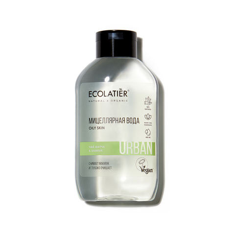 Ecolatier URBAN Мицеллярная вода для снятия макияжа чай матча & бамбук  , 400мл