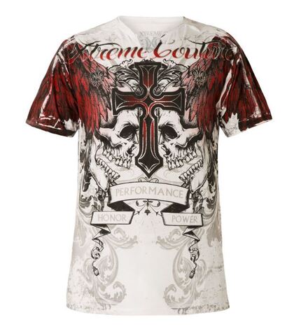 Xtreme Couture | Футболка мужская Carnivore SS Notch White X1830I от Affliction перед