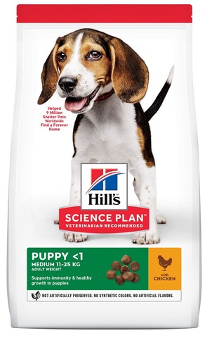 Hill's Puppy Medium сухой корм для щенков средних пород Курица 800г