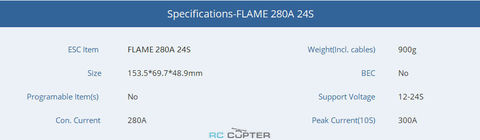 ESC регулятор мотора T-Motor Flame 280A HV 12-24S