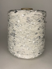 LUSTROSA королевские пайетки, хлопок 100% (original), 300 м в 100 гр ,(белый) (2)