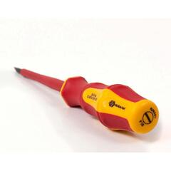 Отвертка диэлектрическая КОБАЛЬТ Ultra Grip SL 4,0 х 100 мм CR-V, двухкомпонентная рукоятк (646-447)