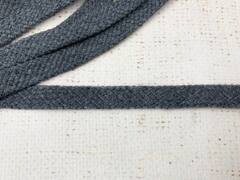 Шнур плоский х/б, ш. 1 см, турецкое плетение, тёмно-серый
