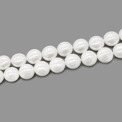 Хрустальный жемчуг в форме монетки, белый, 14,5мм
