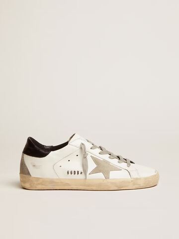Men's Super Star with black heel tab and metal stud lettering