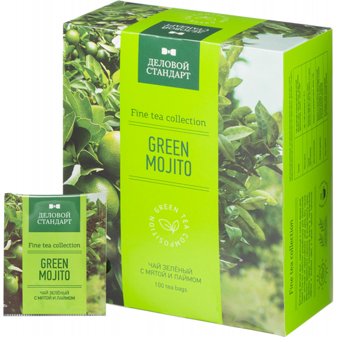 Чай Деловой Стандарт Green mojito зелен.мохито 100 пакx1,8гр/уп