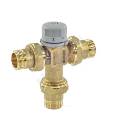 Клапан смесительный термостатический седельный латунь Ду 25 Ру10 1" НР Kvs=3м3/ч Tmax=60С Icma 90148AF05