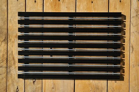 Придверная решетка Gidrolica Step – резина + скребок, 390×590 мм