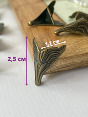 Ножки для шкатулок угловые бронзовые, 2,5*1,2 см, набор 8 шт.