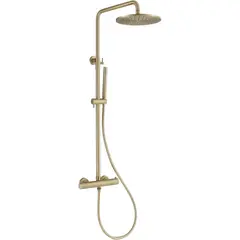Abber AF8160GL Душевая стойка Abber Wasser Kreis AF8160GL с термостатом без излива, золото матовое фото